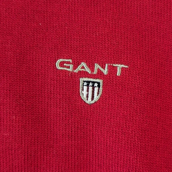 GANT Vintage 100% Cotton Knit Sweater Red Made in Hong Kong XXL- Fits Modern XL - Picture 2 of 14